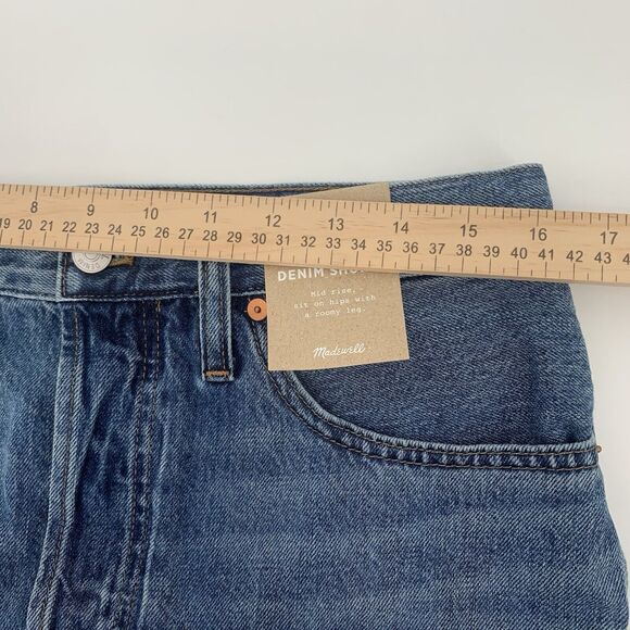Madewell Denim Shorts Womens Size 28 Relaxed Mid Length Medium Wash Button Jean - Picture 8 of 12